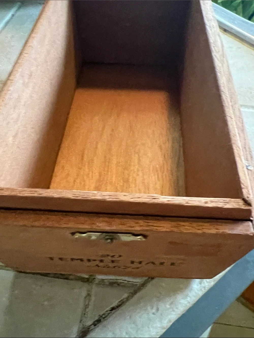 Wooden Keepsake Box with Brass Latch - Natural Brown